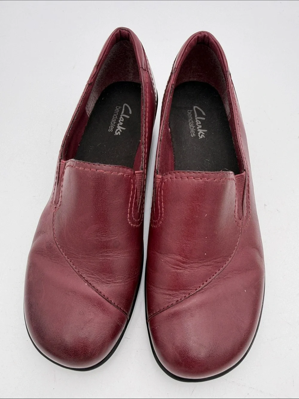 Clarks Women’s Burgundy Slip-On Comfort Loafers women’s 8M casual office Y2K